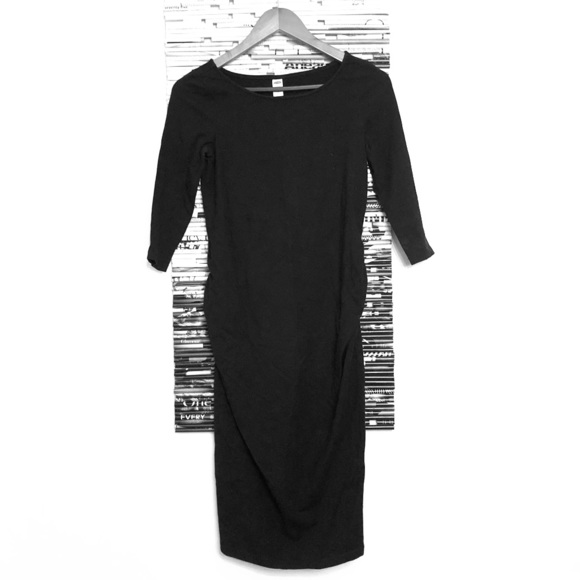 Comfy Cotton Black Maternity Dress - Picture 1 of 2